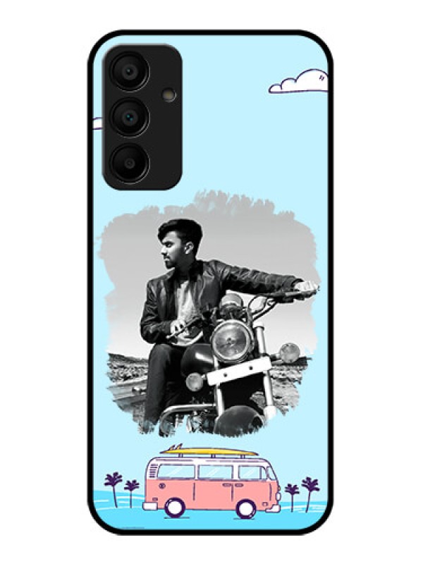Custom Galaxy F15 5G Custom Glass Phone Case - Travel & Adventure Design