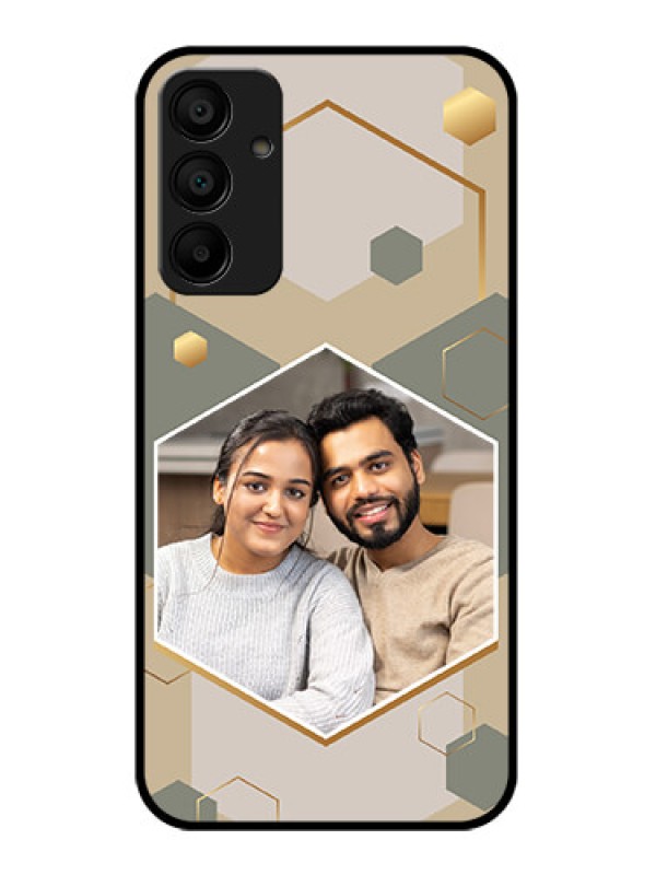 Custom Galaxy F15 5G Custom Glass Phone Case - Stylish Hexagon Pattern Design