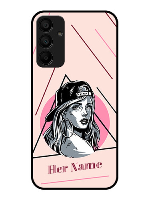 Custom Galaxy F15 5G Custom Glass Phone Case - Rockstar Girl Design