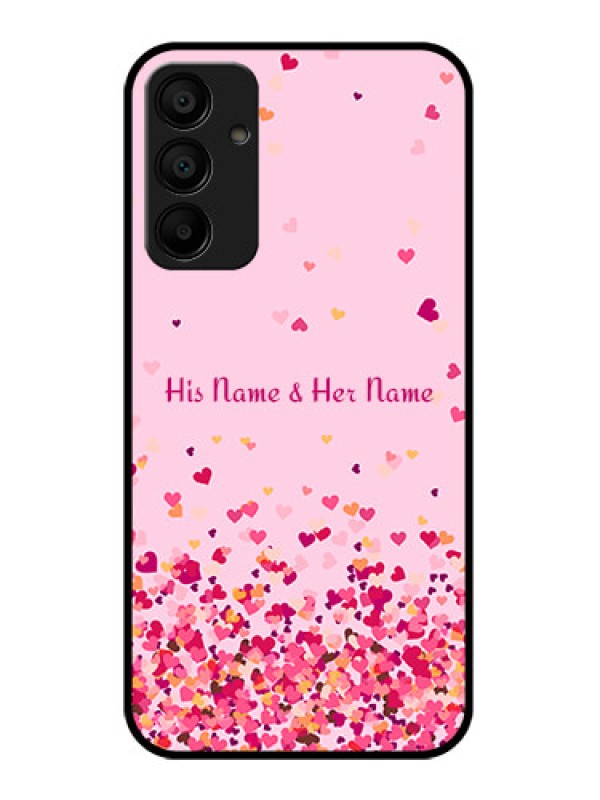 Custom Galaxy F15 5G Custom Glass Phone Case - Floating Hearts Design