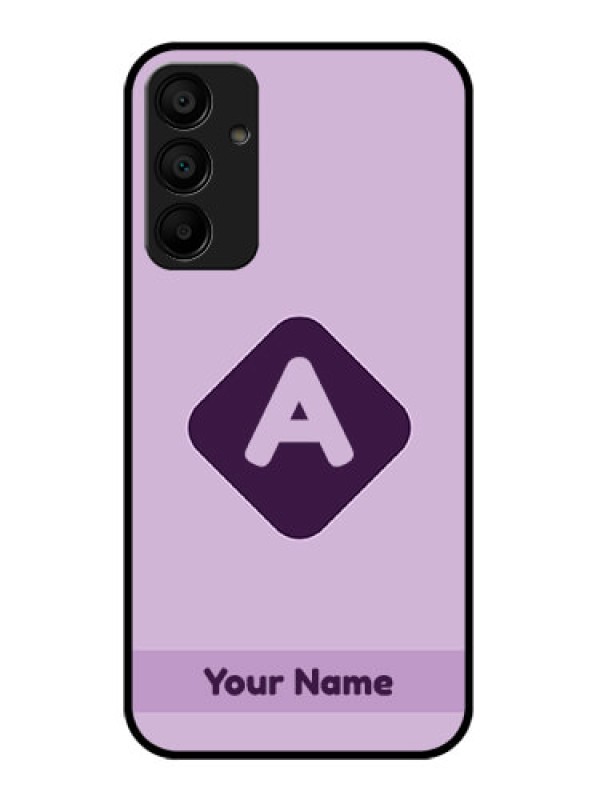 Custom Galaxy F15 5G Custom Glass Phone Case - Custom Letter In Curved Badge Design