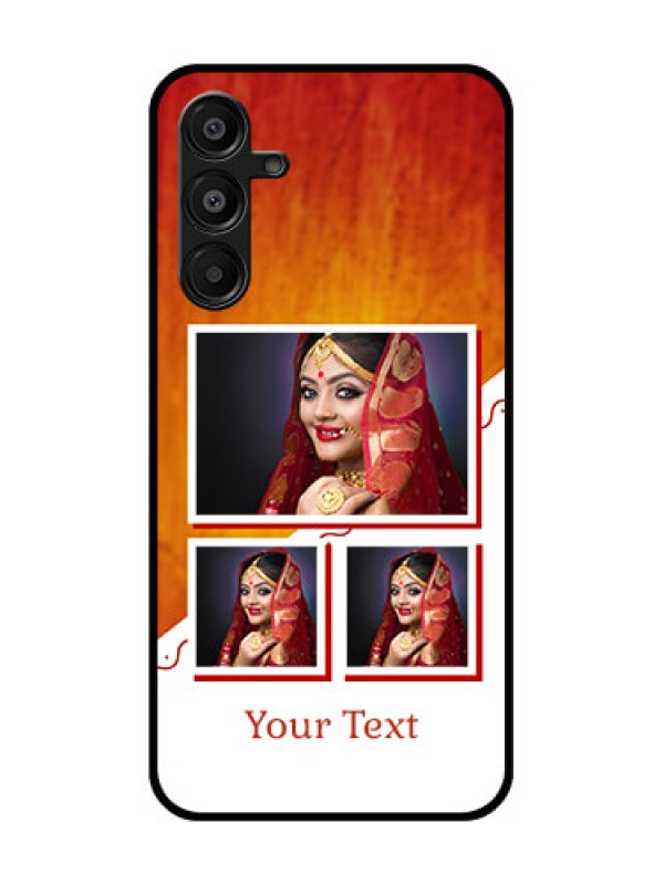Custom Galaxy F16 5G Custom Glass Phone Case - Wedding Memories Design