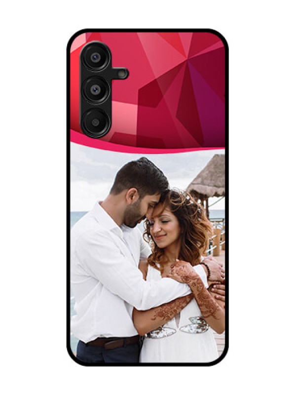Custom Galaxy F16 5G Custom Glass Phone Case - Red Abstract Design