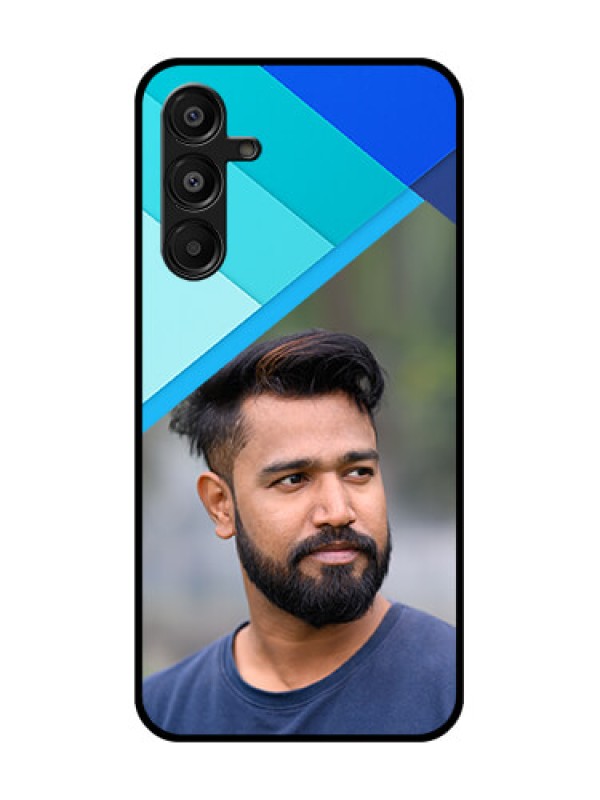 Custom Galaxy F16 5G Custom Glass Phone Case - Blue Pattern Design