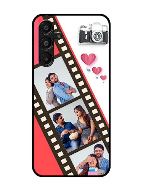 Custom Galaxy F16 5G Custom Glass Phone Case - 3 Image Holder With Film Reel