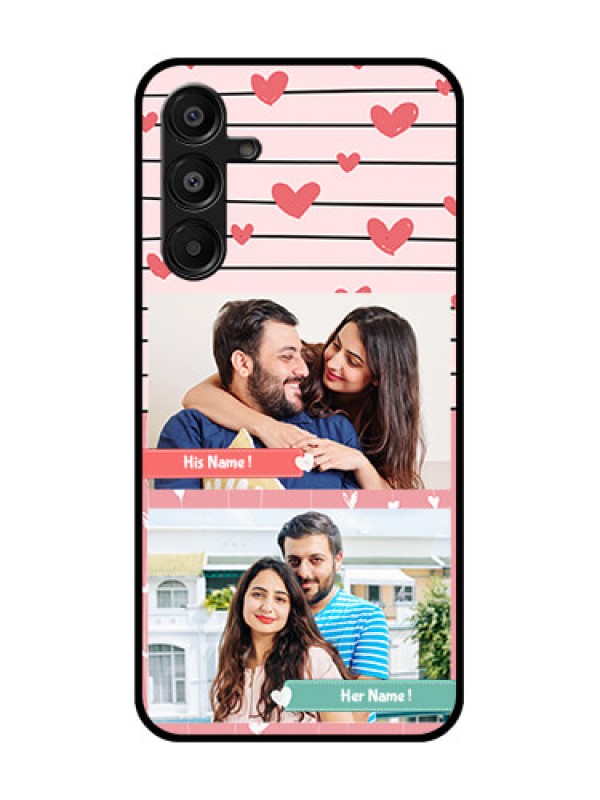 Custom Galaxy F16 5G Custom Glass Phone Case - Photo With Heart Design
