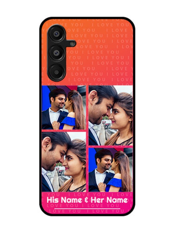 Custom Galaxy F16 5G Custom Glass Phone Case - I Love You Pink Design