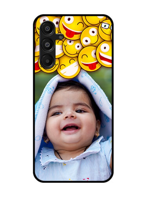 Custom Galaxy F16 5G Custom Glass Phone Case - With Smiley Emoji Design