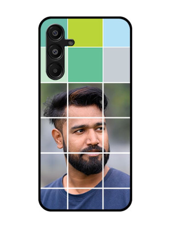 Custom Galaxy F16 5G Custom Glass Phone Case - With White Box Pattern