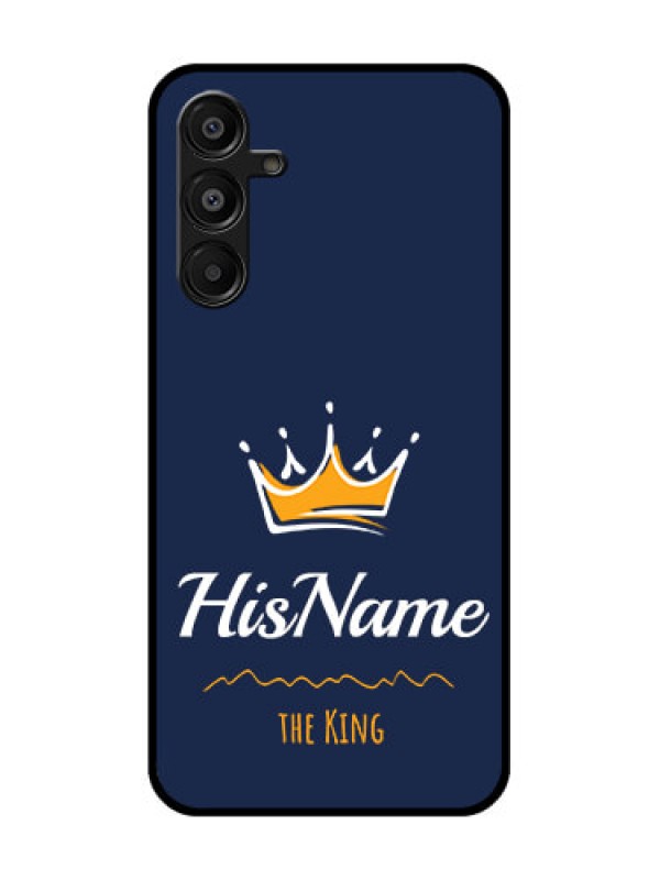 Custom Galaxy F16 5G Custom Glass Phone Case - King With Name Design