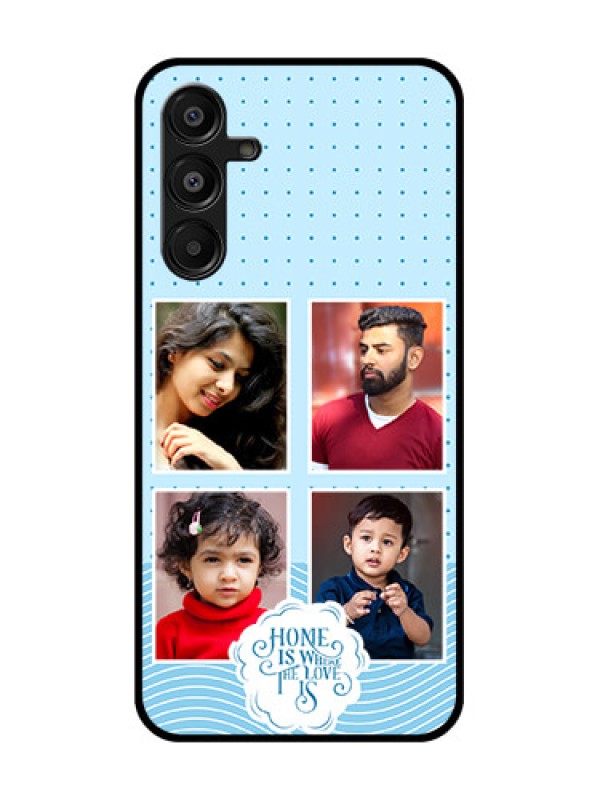 Custom Galaxy F16 5G Custom Glass Phone Case - Cute Love Quote With 4 Pic Upload Design