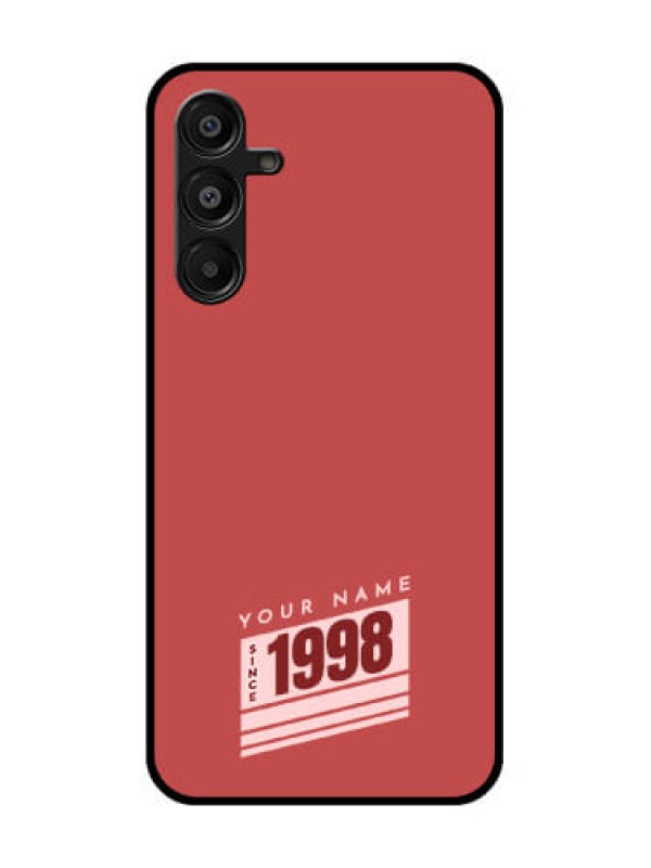 Custom Galaxy F16 5G Custom Glass Phone Case - Red Custom Year Of Birth Design