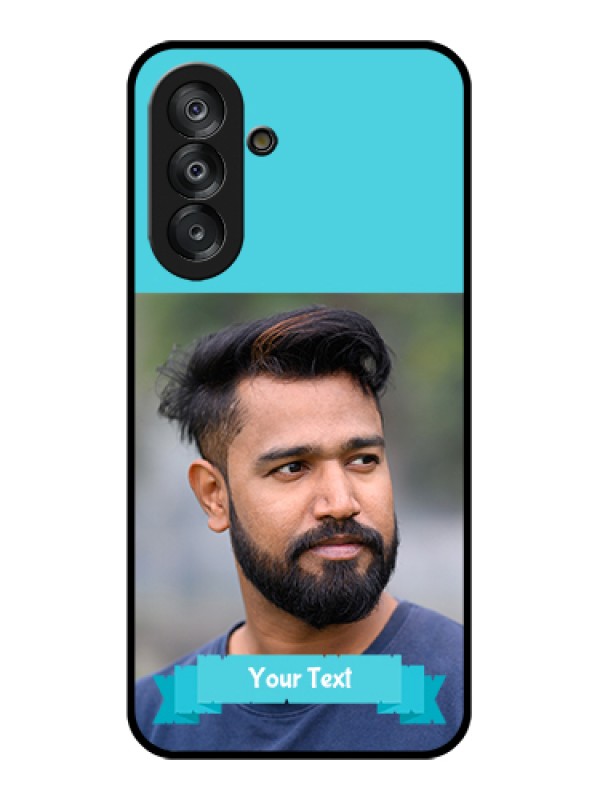 Custom Samsung Galaxy F17 5G Custom Glass Phone Case - Blue Color Design