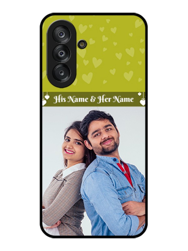 Custom Samsung Galaxy F17 5G Custom Glass Phone Case - You & Me Heart Design