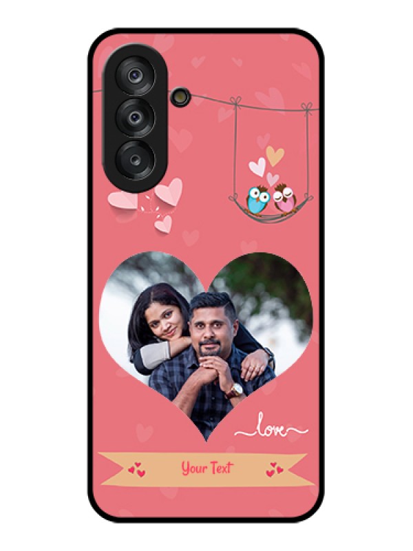 Custom Samsung Galaxy F17 5G Custom Glass Phone Case - Peach Color Love Design