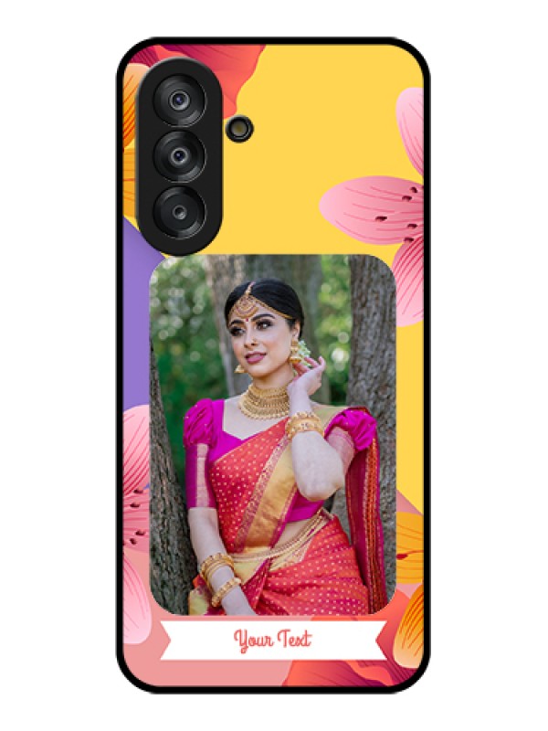 Custom Samsung Galaxy F17 5G Custom Glass Phone Case - 3 Image With Vintage Floral Design