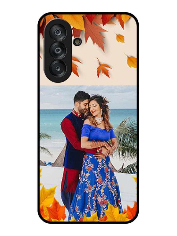 Custom Samsung Galaxy F17 5G Custom Glass Phone Case - Autumn Maple Leaves Design