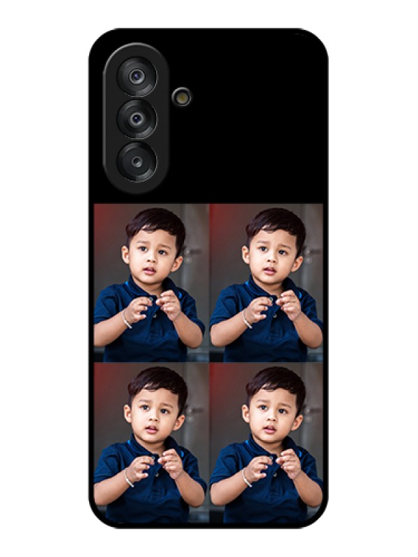 Custom Samsung Galaxy F17 5G Custom Glass Phone Case - 4 Image Holder Design