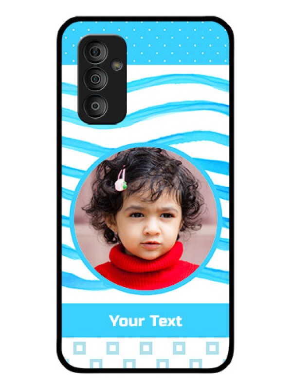 Custom Galaxy F23 5G Custom Glass Phone Case - Simple Blue Case Design