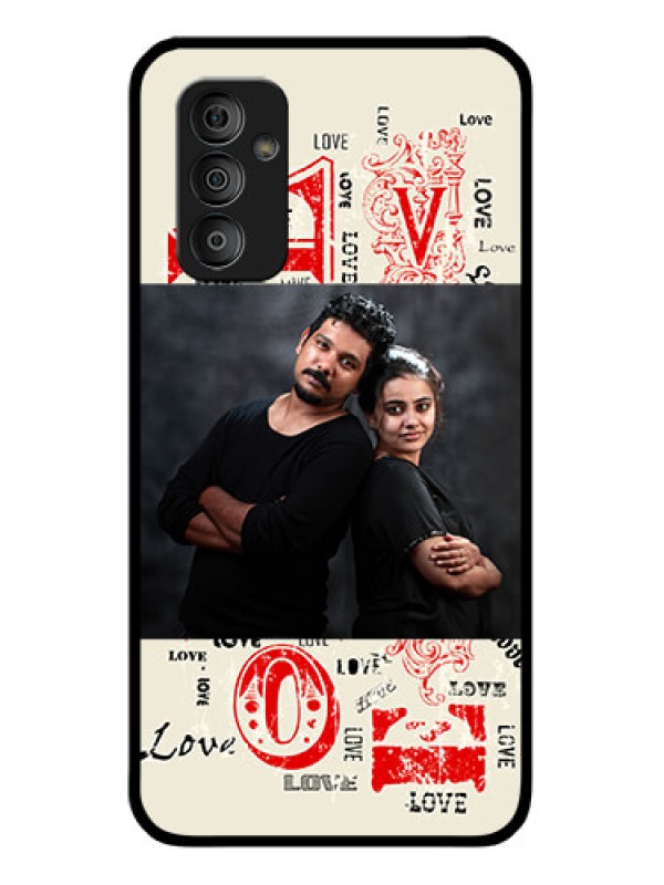 Custom Galaxy F23 5G Photo Printing on Glass Case - Trendy Love Design Case