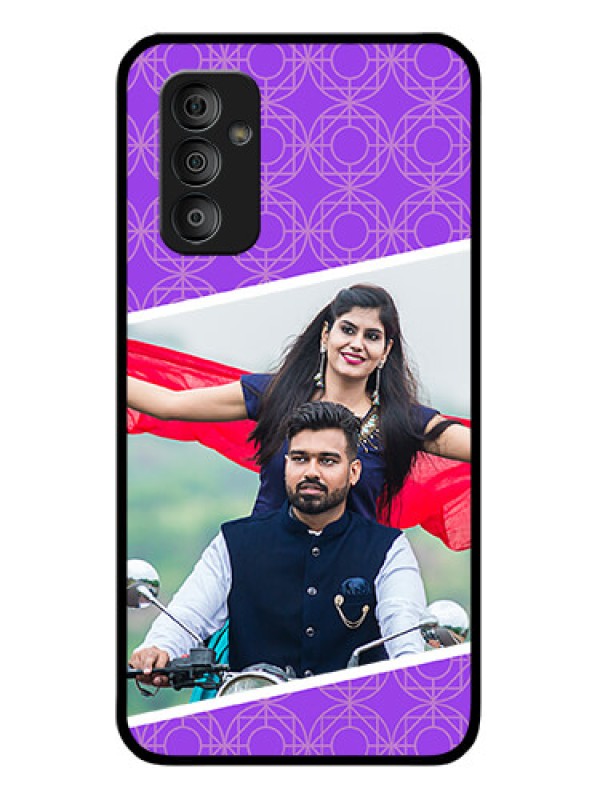 Custom Galaxy F23 5G Custom Glass Phone Case - Violet Pattern Design