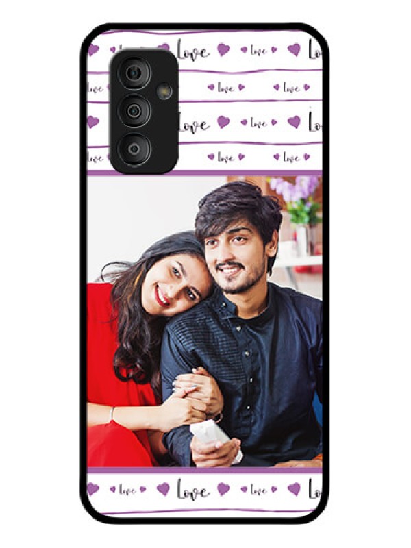 Custom Galaxy F23 5G Custom Glass Mobile Case - Couples Heart Design