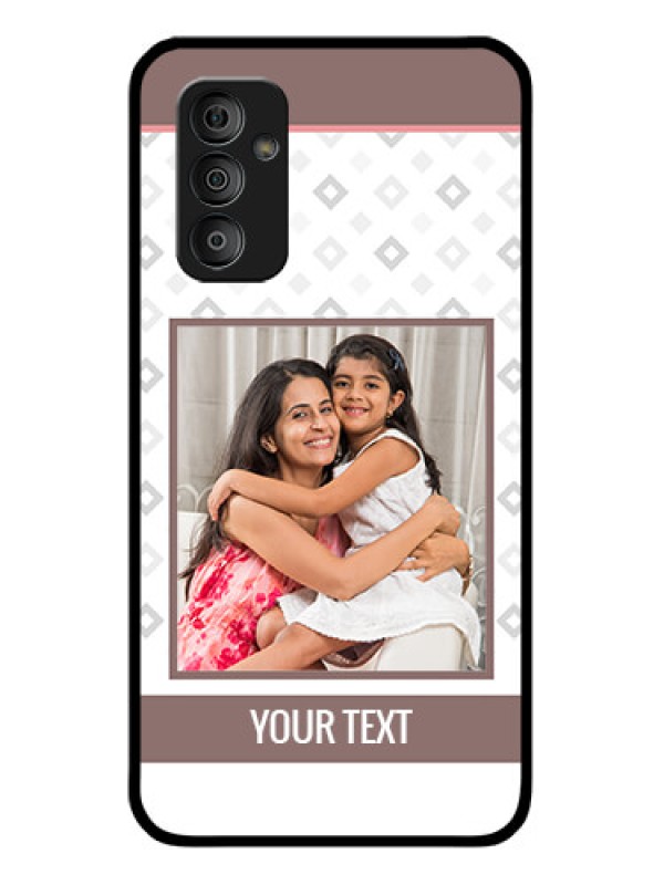 Custom Galaxy F23 5G Photo Printing on Glass Case - Simple Diamond Design