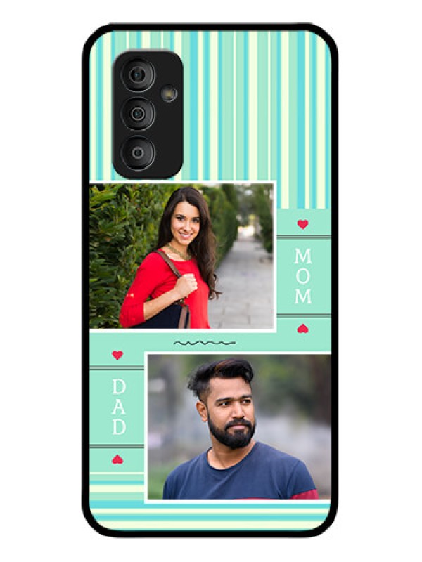 Custom Galaxy F23 5G Custom Glass Phone Case - Mom & Dad Pic Design