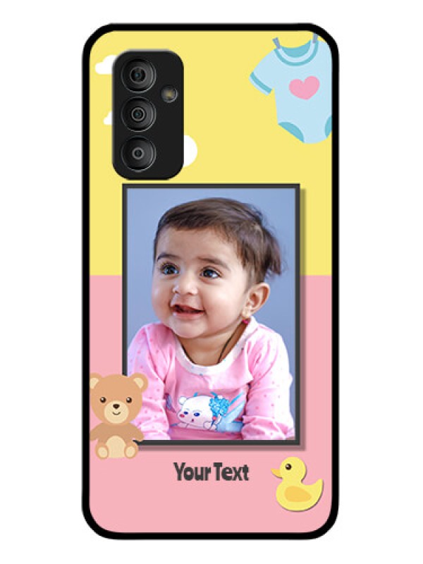 Custom Galaxy F23 5G Photo Printing on Glass Case - Kids 2 Color Design