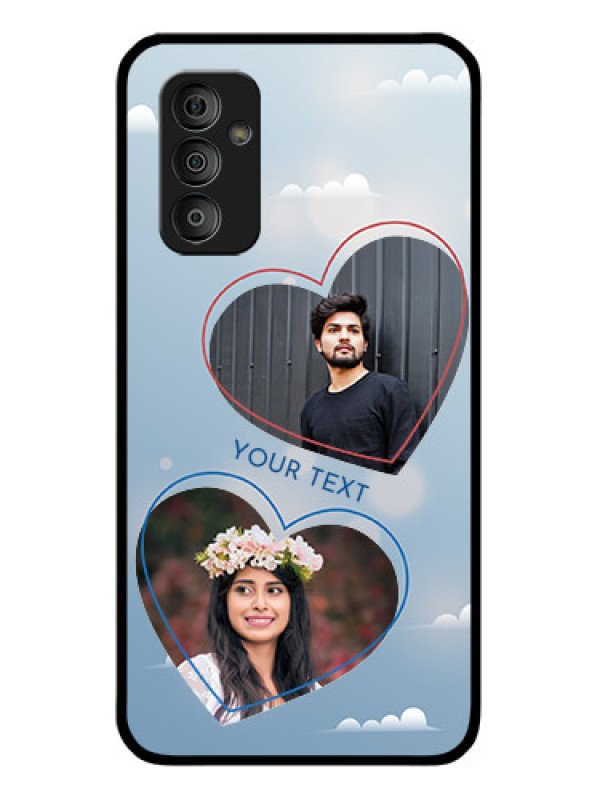 Custom Galaxy F23 5G Custom Glass Mobile Case - Blue Color Couple Design
