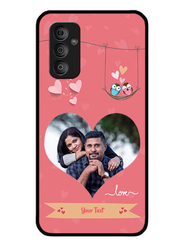 Custom Galaxy F23 5G Personalized Glass Phone Case - Peach Color Love Design