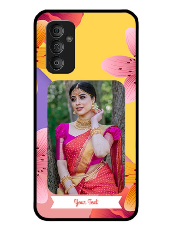 Custom Galaxy F23 5G Custom Glass Mobile Case - 3 Image With Vintage Floral Design
