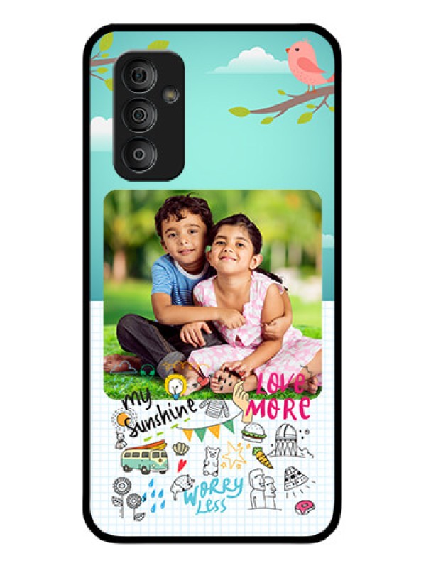 Custom Galaxy F23 5G Photo Printing on Glass Case - Doodle love Design