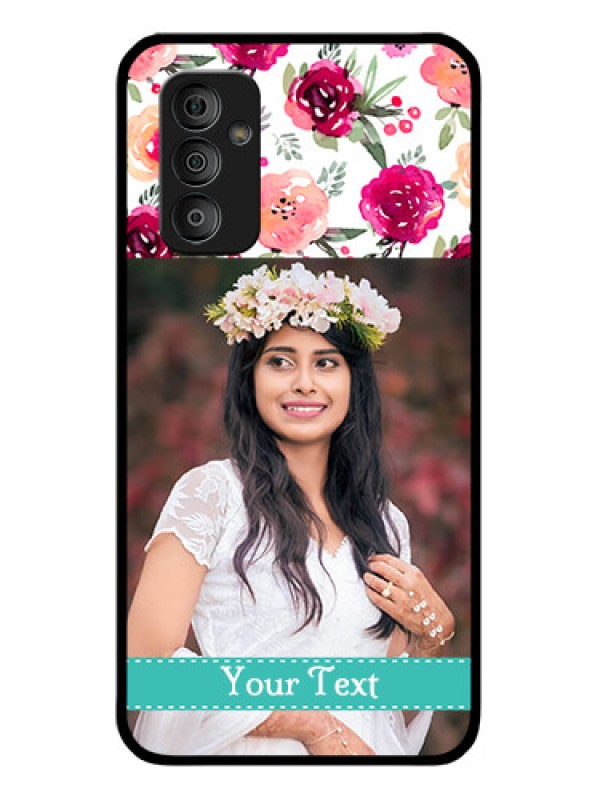 Custom Galaxy F23 5G Custom Glass Phone Case - Watercolor Floral Design