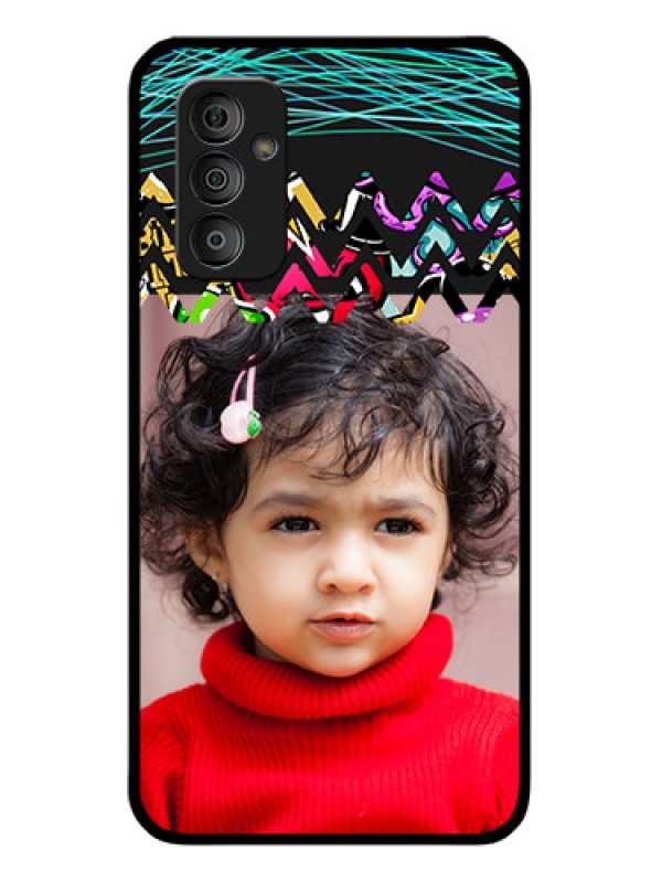 Custom Galaxy F23 5G Personalized Glass Phone Case - Neon Abstract Design