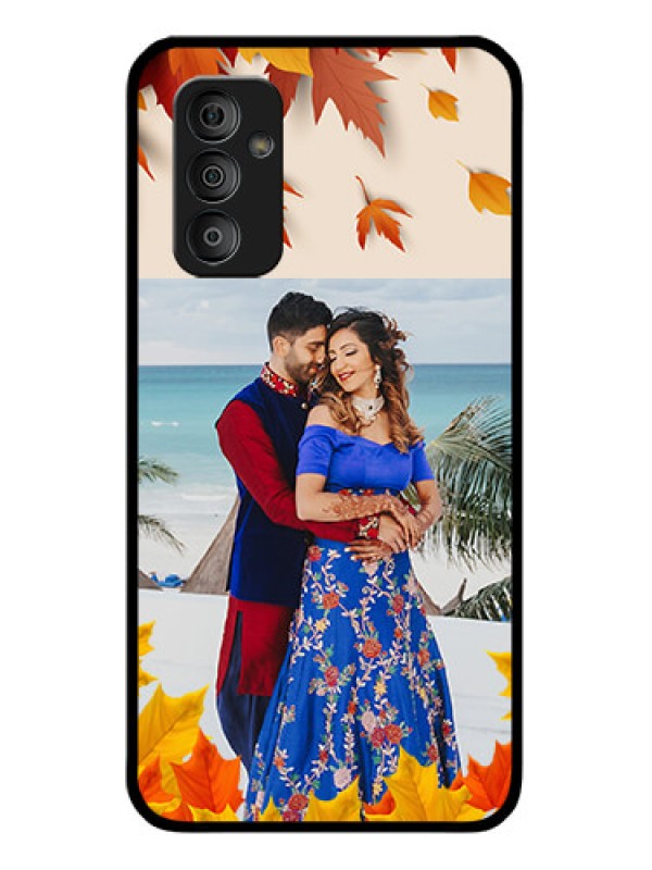 Custom Galaxy F23 5G Photo Printing on Glass Case - Autumn Maple Leaves Design