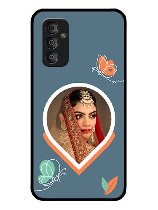 Custom Galaxy F23 Custom Glass Mobile Case - Droplet Butterflies Design