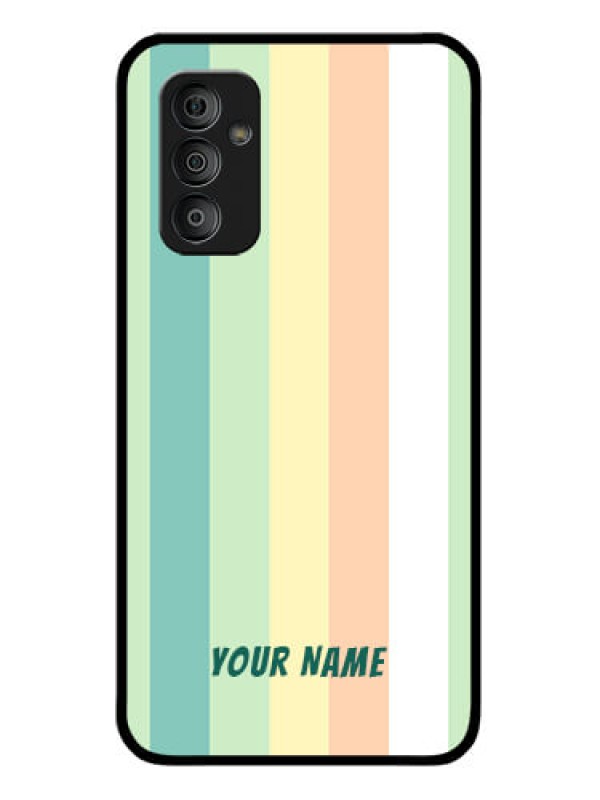 Custom Galaxy F23 Photo Printing on Glass Case - Multi-colour Stripes Design
