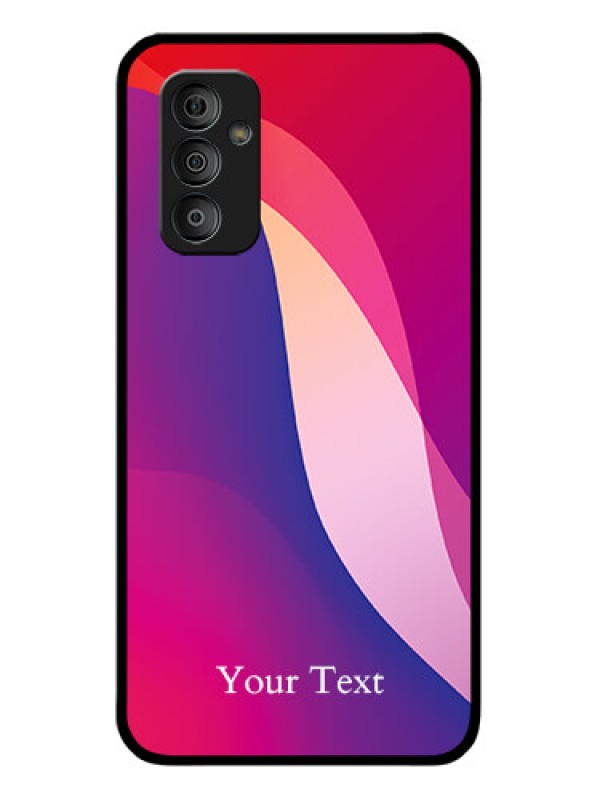 Custom Galaxy F23 Personalized Glass Phone Case - Digital abstract Overlap Design