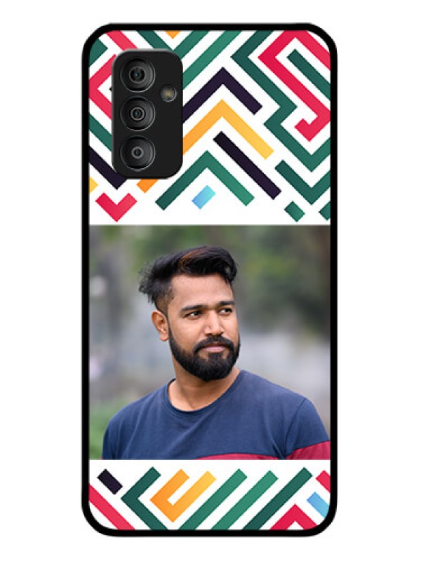 Custom Galaxy F23 Personalized Glass Phone Case - Colorful Maze Pattern Design