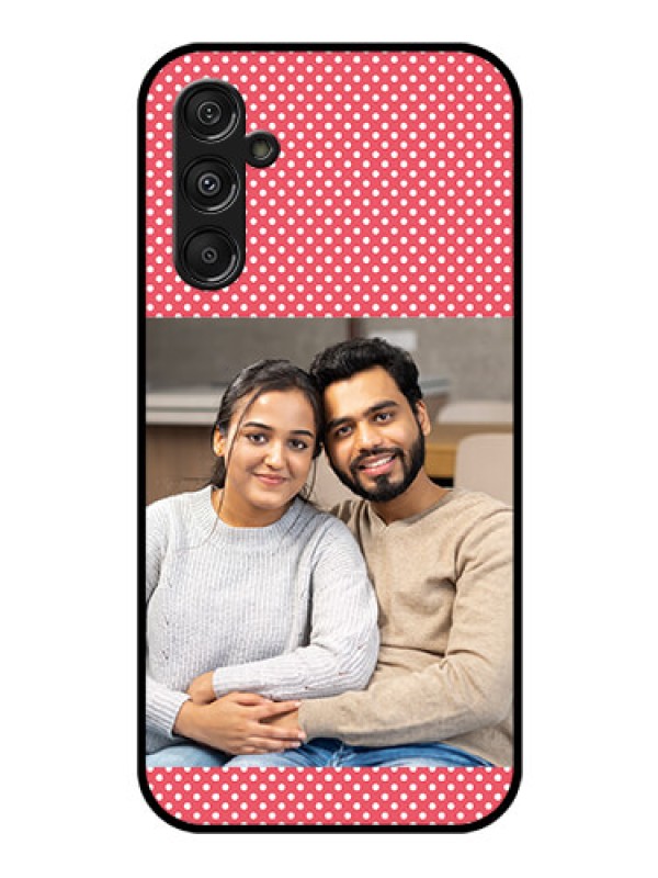 Custom Galaxy F34 5G Custom Glass Phone Case - White Dotted Design