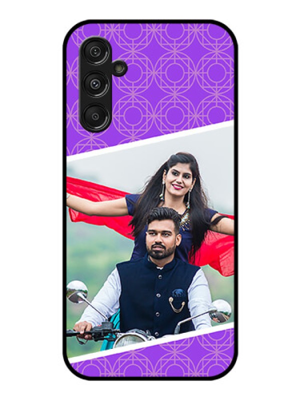 Custom Galaxy F34 5G Custom Glass Phone Case - Violet Color Pattern Design
