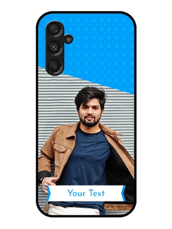 Custom Galaxy F34 5G Custom Glass Phone Case - Simple Blue Color Design