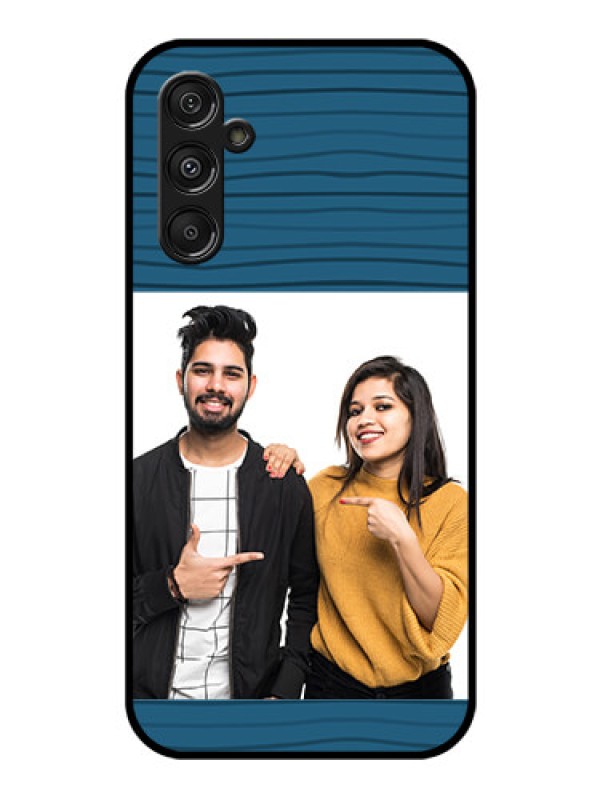 Custom Galaxy F34 5G Custom Glass Phone Case - Blue Pattern Cover Design