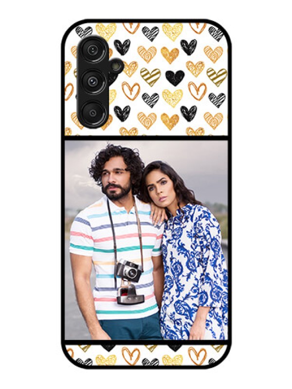 Custom Galaxy F34 5G Custom Glass Phone Case - Love Symbol Design