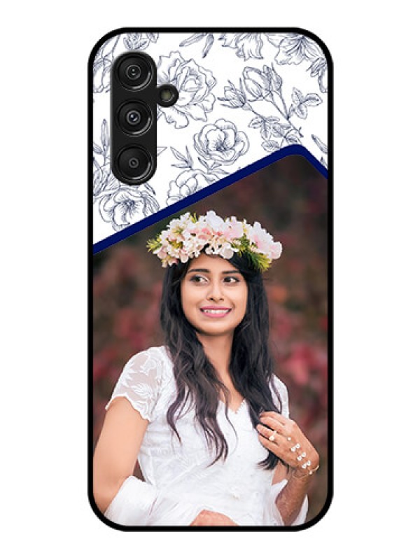 Custom Galaxy F34 5G Custom Glass Phone Case - Classy Floral Design