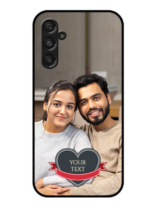 Custom Galaxy F34 5G Custom Glass Phone Case - Just Married Couple Design