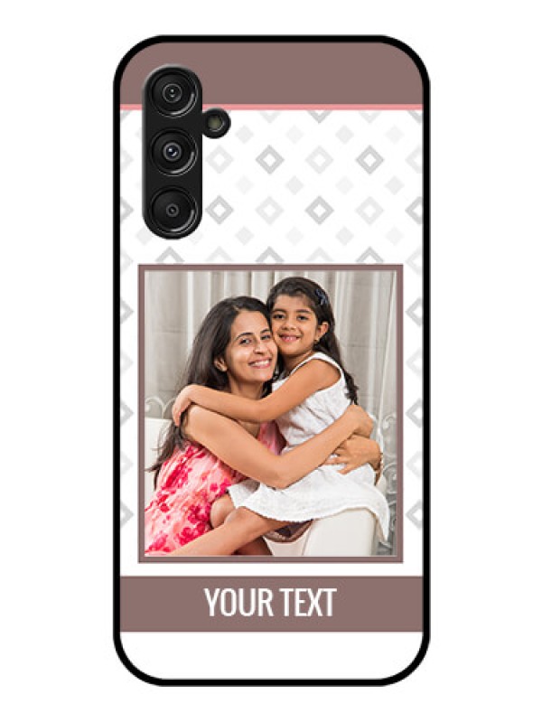Custom Galaxy F34 5G Custom Glass Phone Case - Simple Diamond Design