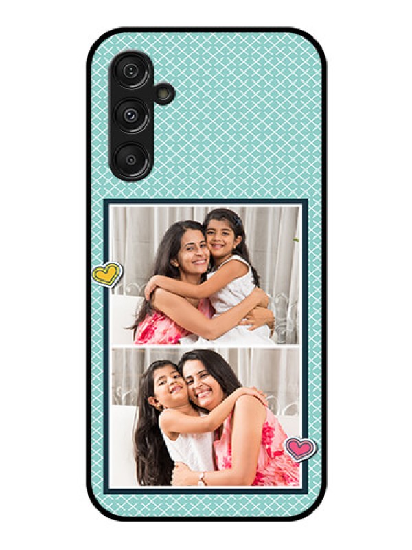 Custom Galaxy F34 5G Custom Glass Phone Case - 2 Image Holder With Pattern Design