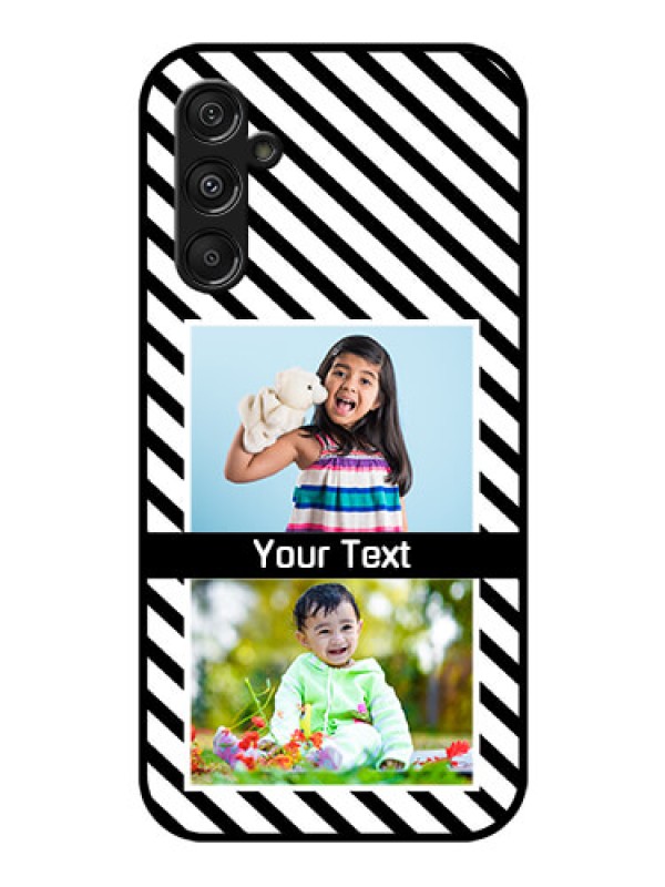 Custom Galaxy F34 5G Custom Glass Phone Case - Black And White Stripes Design
